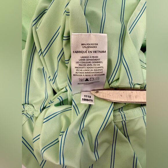 FJ‎ FootJoy Men’s Polo - Size M, Green Blue Striped Golf Sporty Versatile Preppy - Picture 5 of 6